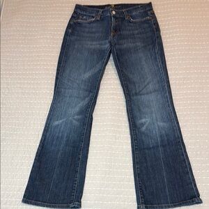 7 For All Mankind Flare Wide Leg Jeans with Subtle Fading